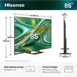 Hisense ULED 85E8S MiniLED, QLED TV Nero/grigio scuro