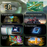 Hisense ULED 85E8S MiniLED, QLED TV Nero/grigio scuro