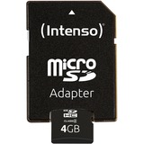 Intenso 3403450 memoria flash 4 GB MicroSDHC Classe 4 4 GB, MicroSDHC, Classe 4, 20 MB/s, 5 MB/s, Resistente agli urti, A prova di temperatura, A prova di raggi X