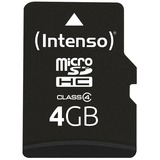 Intenso 3403450 memoria flash 4 GB MicroSDHC Classe 4 4 GB, MicroSDHC, Classe 4, 20 MB/s, 5 MB/s, Resistente agli urti, A prova di temperatura, A prova di raggi X