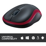 Logitech M185 mouse Ambidestro RF Wireless Ottico 1000 DPI rosso, Ambidestro, Ottico, RF Wireless, 1000 DPI, Nero, Rosso, Vendita al dettaglio