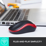 Logitech M185 mouse Ambidestro RF Wireless Ottico 1000 DPI rosso, Ambidestro, Ottico, RF Wireless, 1000 DPI, Nero, Rosso, Vendita al dettaglio