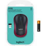 Logitech M185 mouse Ambidestro RF Wireless Ottico 1000 DPI rosso, Ambidestro, Ottico, RF Wireless, 1000 DPI, Nero, Rosso, Vendita al dettaglio