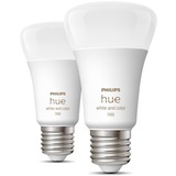 Philips Hue Philips Hue White and Color Ambiance 2 Lampadine Smart E27 75 W Philips Hue White and Color ambiance 2 Lampadine Smart E27 75 W, Lampadina intelligente, Bianco, Bluetooth/Zigbee, LED, E27, 2000 K