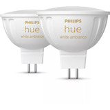 Philips Hue White Ambiance MR16 Smarter Spot confezione doppia 400 lm, Lampada a LED 