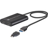 Sonnet USB3-DHDMI cavo e adattatore video USB tipo A 2 x HDMI Nero Nero, USB tipo A, 2 x HDMI, Maschio, Femmina, Dritto, Dritto