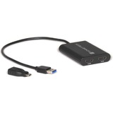 Sonnet USB3-DHDMI cavo e adattatore video USB tipo A 2 x HDMI Nero Nero, USB tipo A, 2 x HDMI, Maschio, Femmina, Dritto, Dritto