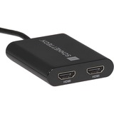 Sonnet USB3-DHDMI cavo e adattatore video USB tipo A 2 x HDMI Nero Nero, USB tipo A, 2 x HDMI, Maschio, Femmina, Dritto, Dritto