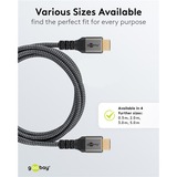 goobay Plus Cavo HDMI Ultra ad alta velocità, 8K @ 60Hz grigio