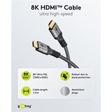 goobay Plus Cavo HDMI Ultra ad alta velocità, 8K @ 60Hz grigio