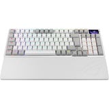 ASUS ROG Azoth 96 HE, Tastiera da gioco bianco, Con cavo e senza cavo, USB + RF Wireless + Bluetooth, Magnetic-mechanical key switch, QWERTZ, LED RGB, Bianco