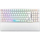 ASUS ROG Strix Scope II 96 RX Wireless tastiera Gaming USB + RF Wireless + Bluetooth Bianco, Tastiera da gioco bianco, 96%, Con cavo e senza cavo, USB + RF Wireless + Bluetooth, Interruttore ottico a chiave, LED RGB, Bianco