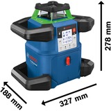Bosch GRL 650 CHVG 70 m 500-540 nm (< 10mW), Laser rotante blu, 70 m, 1,5 mm/m, 8,5°, 650 m, 600 Giri/min, 360°