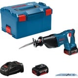 Bosch GSA 18 V-LI Nero, Blu, Scambiarsi sega blu/Nero, Deep discharge, Surriscaldamento, Sovraccarico, Nero, Blu, 2,8 cm, Batteria, Ioni di Litio, 5 Ah