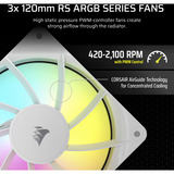 Corsair NAUTILUS 360 RS ARGB Ricondizionato, Raffreddamento ad acqua bianco