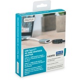 Digitus Adattatore grafico HDMI 4 K USB Type-C™ bianco/Argento, 0,2 m, USB tipo-C, HDMI, Maschio, Femmina, USB