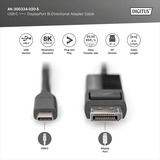 Digitus Cavo adattatore USB-C <> DisplayPort, bidirezionale Nero