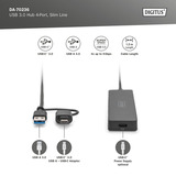 Digitus Hub USB 3.0 4 porte linea sottile Nero