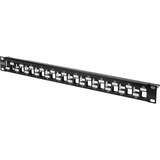 Digitus Pannello patch modulare, 24 porte, non equipaggiato, sfalsato, Patch Panel Nero