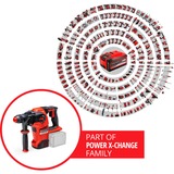 EINHELL Martello perforatore a batteria professionale HEROCCO 36/28, 36Volt (2x18Volt), Trapano a percussione rosso/Nero
