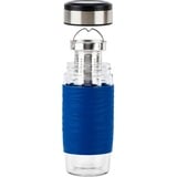 Emsa N20805 420 ml Trasparente, Tazza termica blu/trasparente, Trasparente, Vetro, Silicone, Acciaio inox, Cina, 420 ml, 82 mm