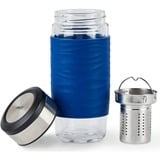 Emsa N20805 420 ml Trasparente, Tazza termica blu/trasparente, Trasparente, Vetro, Silicone, Acciaio inox, Cina, 420 ml, 82 mm
