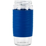 Emsa Tea Mug 420 ml Trasparente blu/trasparente, Trasparente, Vetro, Silicone, Acciaio inossidabile, Cina, 420 ml, 82 mm