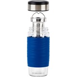 Emsa Tea Mug 420 ml Trasparente, Tazza termica blu/trasparente, Trasparente, Vetro, Silicone, Acciaio inossidabile, Cina, 420 ml, 82 mm