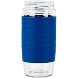 Emsa Tea Mug 420 ml Trasparente, Tazza termica blu/trasparente, Trasparente, Vetro, Silicone, Acciaio inossidabile, Cina, 420 ml, 82 mm
