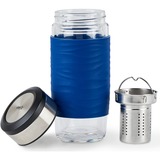 Emsa Tea Mug 420 ml Trasparente, Tazza termica blu/trasparente, Trasparente, Vetro, Silicone, Acciaio inossidabile, Cina, 420 ml, 82 mm