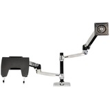 Ergotron LX Series Dual Stacking Arm 61 cm (24") Argento argento, 18,1 kg, 61 cm (24"), 75 x 75 mm, 100 x 100 mm, Regolazione altezza, Argento