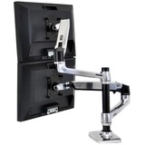 Ergotron LX Series Dual Stacking Arm 61 cm (24") Argento Scrivania argento, 18,1 kg, 61 cm (24"), 75 x 75 mm, 100 x 100 mm, Regolazione altezza, Argento