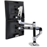 Ergotron LX Series Dual Stacking Arm 61 cm (24") Argento Scrivania, Base per monitor argento, 18,1 kg, 61 cm (24"), 75 x 75 mm, 100 x 100 mm, Regolazione altezza, Argento