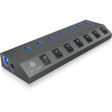 ICY BOX IB-HUB1701-C3 USB 3.2 Gen 1 (3.1 Gen 1) Type-B 5000 Mbit/s Antracite, Hub USB USB 3.2 Gen 1 (3.1 Gen 1) Type-B, USB 3.2 Gen 1 (3.1 Gen 1) Type-A, 5000 Mbit/s, Antracite, Alluminio, Potenza