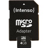 Intenso 4GB MicroSDHC Classe 10 4 GB, MicroSDHC, Classe 10, 25 MB/s, Resistente agli urti, A prova di temperatura, Impermeabile, A prova di raggi X, Nero