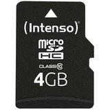 Intenso 4GB MicroSDHC Classe 10 4 GB, MicroSDHC, Classe 10, 25 MB/s, Resistente agli urti, A prova di temperatura, Impermeabile, A prova di raggi X, Nero