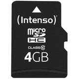Intenso 4GB MicroSDHC Classe 10, Scheda di memoria 4 GB, MicroSDHC, Classe 10, 25 MB/s, Resistente agli urti, A prova di temperatura, Impermeabile, A prova di raggi X, Nero