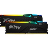 Kingston FURY FURY Beast RGB memoria 32 GB 2 x 16 GB DDR5 6000 MHz Nero, 32 GB, 2 x 16 GB, DDR5, 6000 MHz, 288-pin DIMM