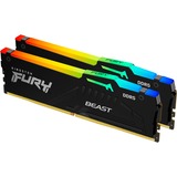 Kingston FURY FURY Beast RGB memoria 32 GB 2 x 16 GB DDR5 6000 MHz Nero, 32 GB, 2 x 16 GB, DDR5, 6000 MHz, 288-pin DIMM