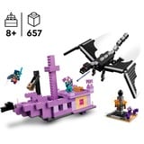 LEGO Minecraft L’Enderdrago e la Nave dell’End, Giochi di costruzione Set da costruzione, 8 anno/i, Plastica, 657 pz, 1,05 kg