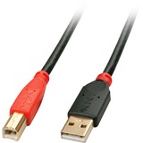 Lindy 42761 cavo USB 10 m USB 2.0 USB A USB B Nero, Rosso Nero, 10 m, USB A, USB B, USB 2.0, Maschio/Maschio, Nero, Rosso