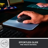 Logitech Mouse Pad Studio Series Blu, Grigio, Tappetino per mouse celeste, Blu, Grigio, Monocromatico, Nylon, Poliestere, Gomma, Barra appoggiaferro antiscivolo