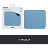 Logitech Mouse Pad Studio Series Blu, Grigio, Tappetino per mouse celeste, Blu, Grigio, Monocromatico, Nylon, Poliestere, Gomma, Barra appoggiaferro antiscivolo