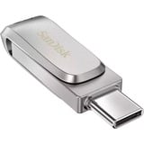 SanDisk Ultra Dual Drive Luxe unità flash USB 32 GB USB Type-A / USB Type-C 3.2 Gen 1 (3.1 Gen 1) Acciaio inossidabile, Chiavetta USB argento, 32 GB, USB Type-A / USB Type-C, 3.2 Gen 1 (3.1 Gen 1), 150 MB/s, Girevole, Acciaio inossidabile