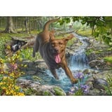 Schmidt Spiele Mark Fredrickson: Amore per i cani - passeggiata primaverile con Labrador Retriever, Puzzle 