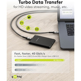 goobay Cavo USB4 Gen 3x2, connettore USB-C > connettore USB-C, 40Gbit/s Nero/grigio