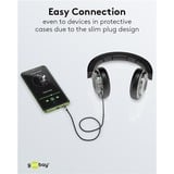 goobay Cavo di collegamento audio Plus AUX 3,5mm stereo Nero/Argento