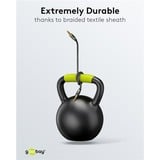 goobay Cavo di collegamento audio Plus AUX 3,5mm stereo Nero/Argento