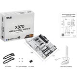 ASUS X870 MAX GAMING WIFI7 W AMD X870 Socket AM5 ATX, Scheda madre bianco, AMD, Socket AM5, AMD Ryzen 7000 Series, AMD Ryzen 8000 Series, AMD Ryzen 9000 Series, Socket AM5, DDR5-SDRAM, 256 GB
