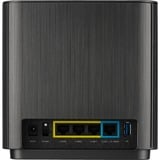 ASUS ZenWiFi AX (XT9) AX7800 2er Set Schwarz Banda tripla (2.4 GHz/5 GHz/5 GHz) Wi-Fi 6 (802.11ax) Nero 4 Interno, Router di rete Nero, Nero, Interno, Sistema Mesh, Potenza, 264,77 m², Banda tripla (2.4 GHz/5 GHz/5 GHz)